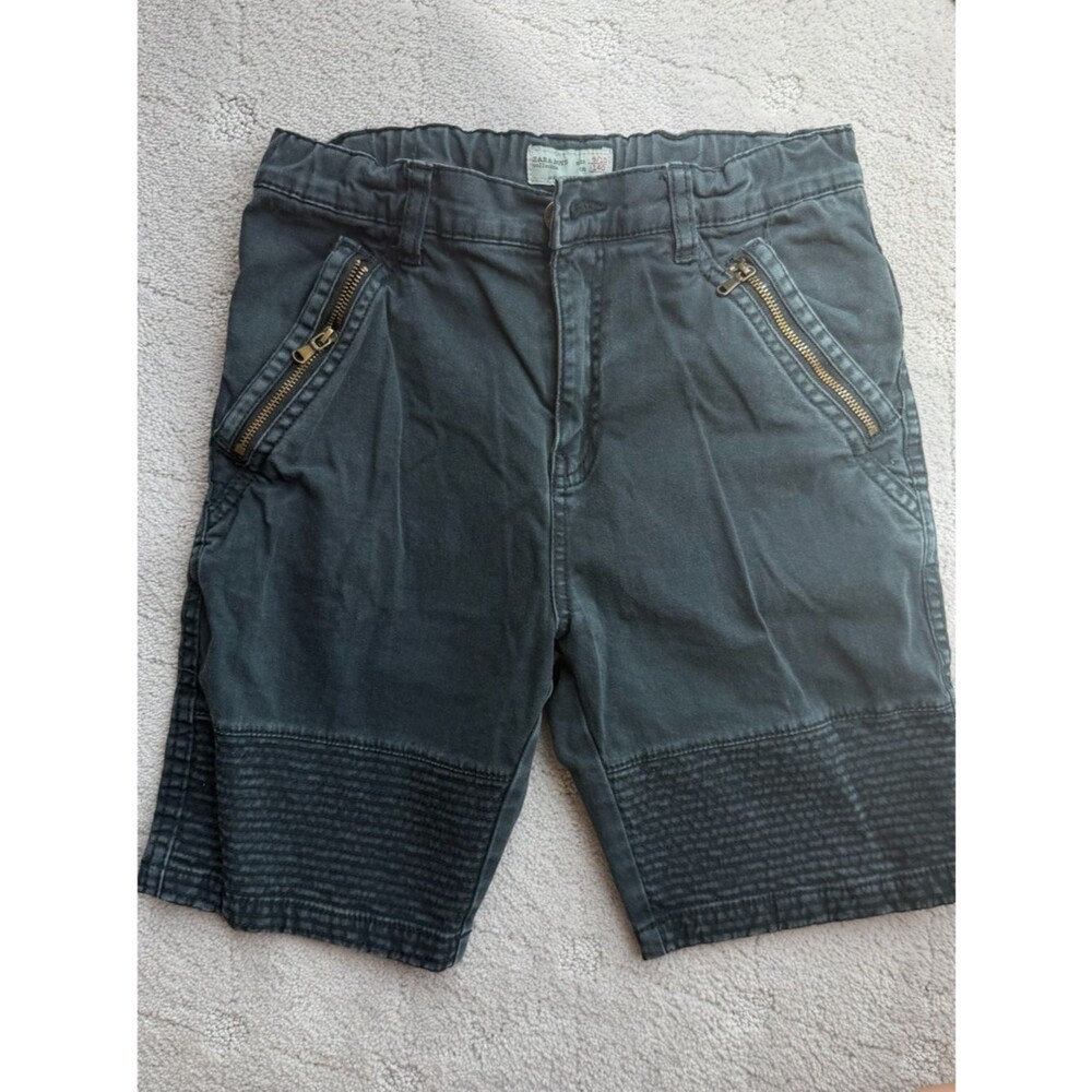 Zara Black Boys' Casual Shorts with Zip Pockets and ribbed details sz 9/10